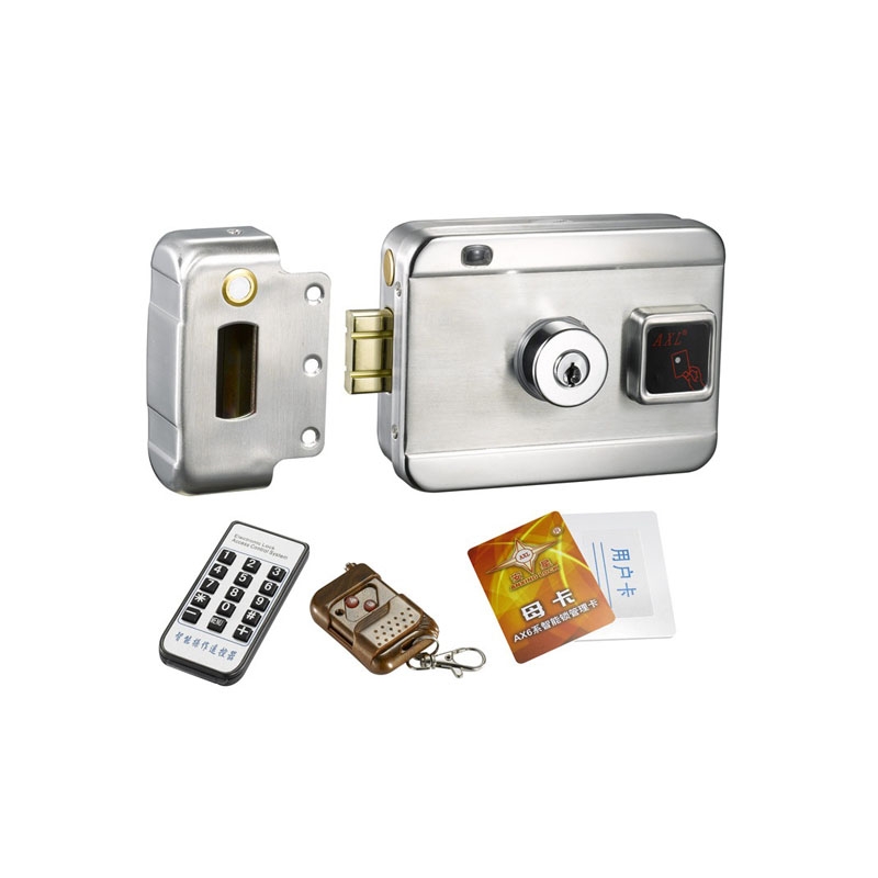 Khóa Cổng Thẻ Từ AX069 Inox 304 – Mở Bằng Thẻ Từ, Remote, Chìa Cơ – Dung Lượng 2000 Thẻ