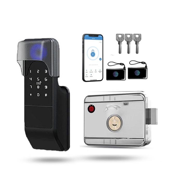 Khóa cổng vân tay 1 mặt VD08F dùng App TTLock – Inox 304