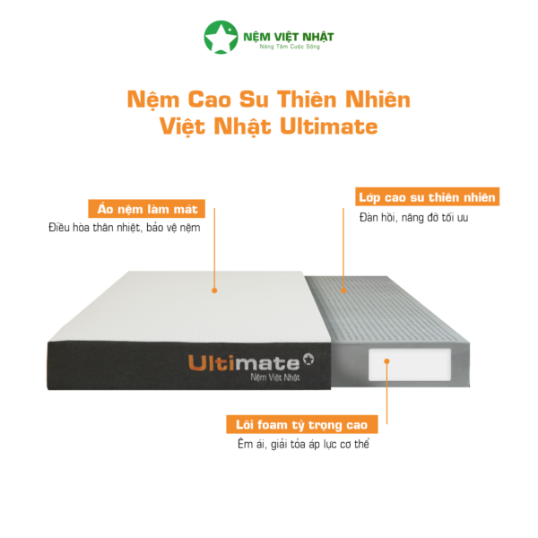 Nệm Cao Su Làm Mát Việt Nhật Ultimate – Nâng Đỡ Vững Chắc, Làm Mát Vượt Trội