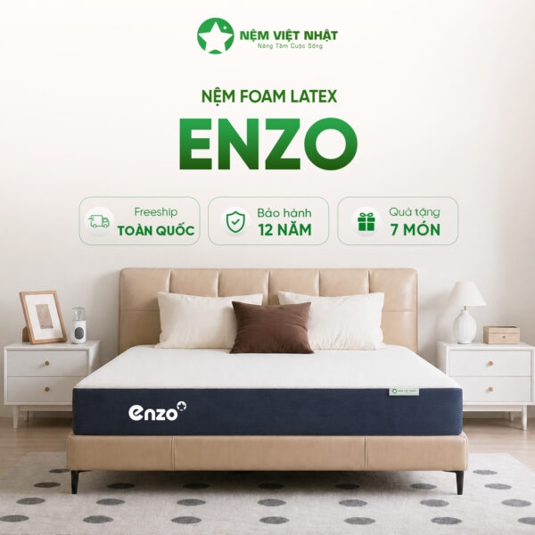 Nệm Foam Latex Việt Nhật Enzo- Gấp Đôi Êm Ái, Chuẩn Khách Sạn