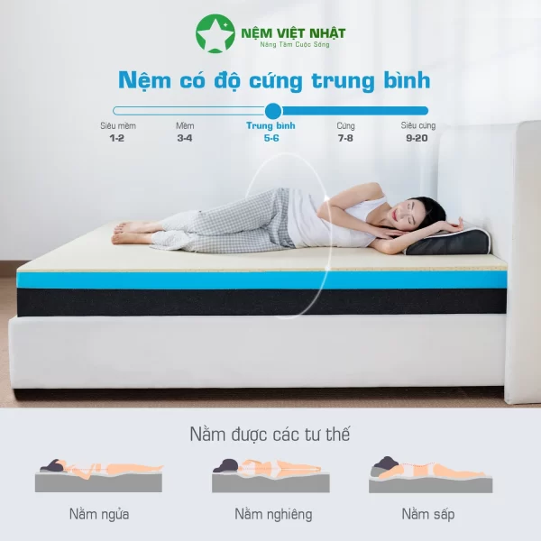 Nệm Foam Latex Việt Nhật Enzo- Gấp Đôi Êm Ái, Chuẩn Khách Sạn