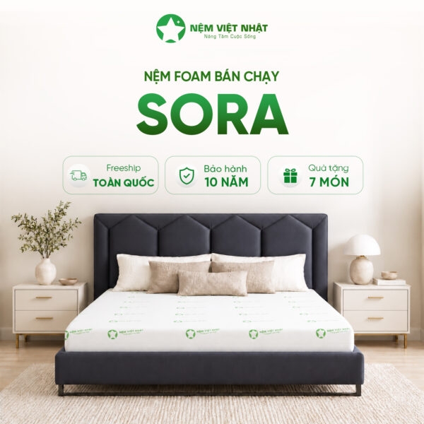 Nệm Foam Việt Nhật Sora – Êm Ái, Nâng Niu Giấc Ngủ