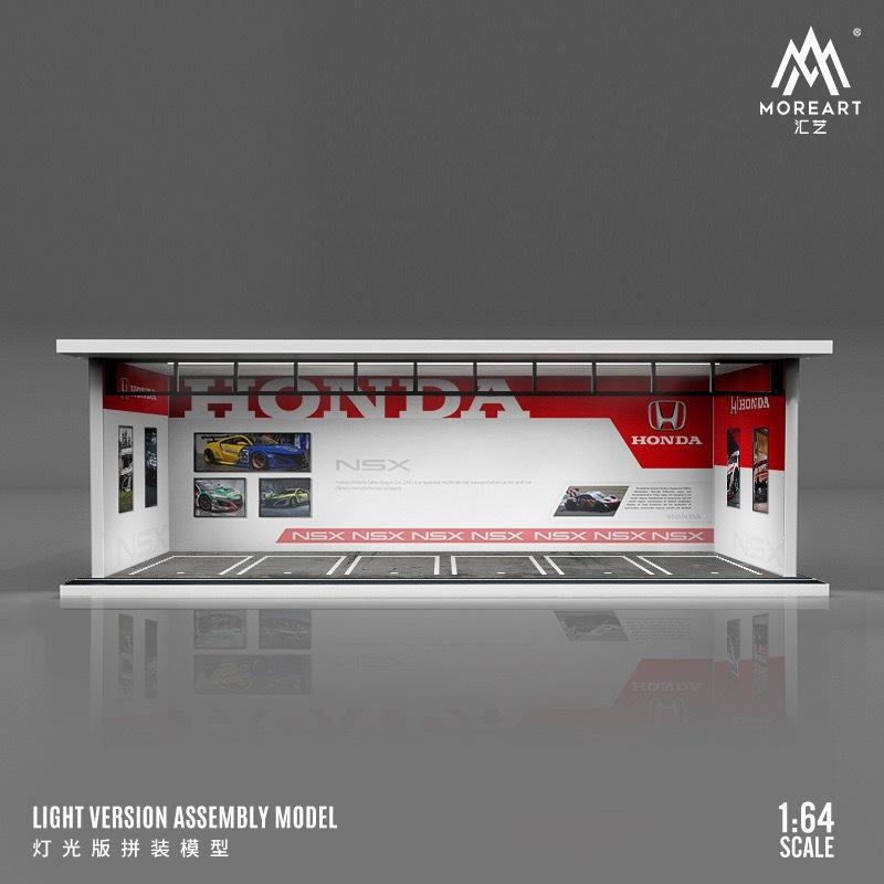 Diorama Lắp Ráp Bãi Đậu Xe Có Đèn Tỉ Lệ 1: 64 Gulf / HKS / Michelin / Advan / Nissan / Hotwheel / Porsche / Mazda /Honda