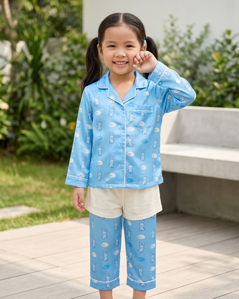 Bộ đồ ngủ lụa hoạt hình