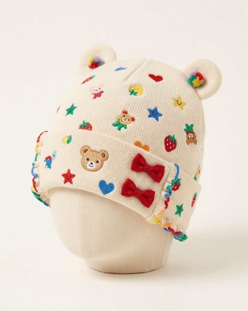 Mũ len beanie tai gấu