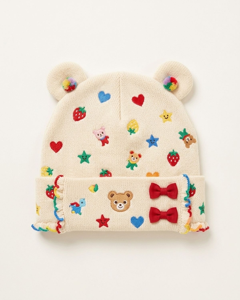 Mũ len beanie tai gấu