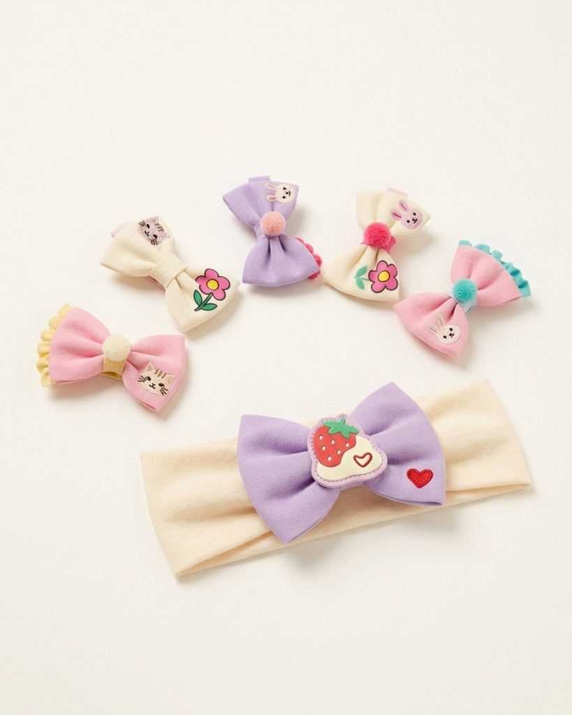 Set kẹp tóc nơ và bờm
