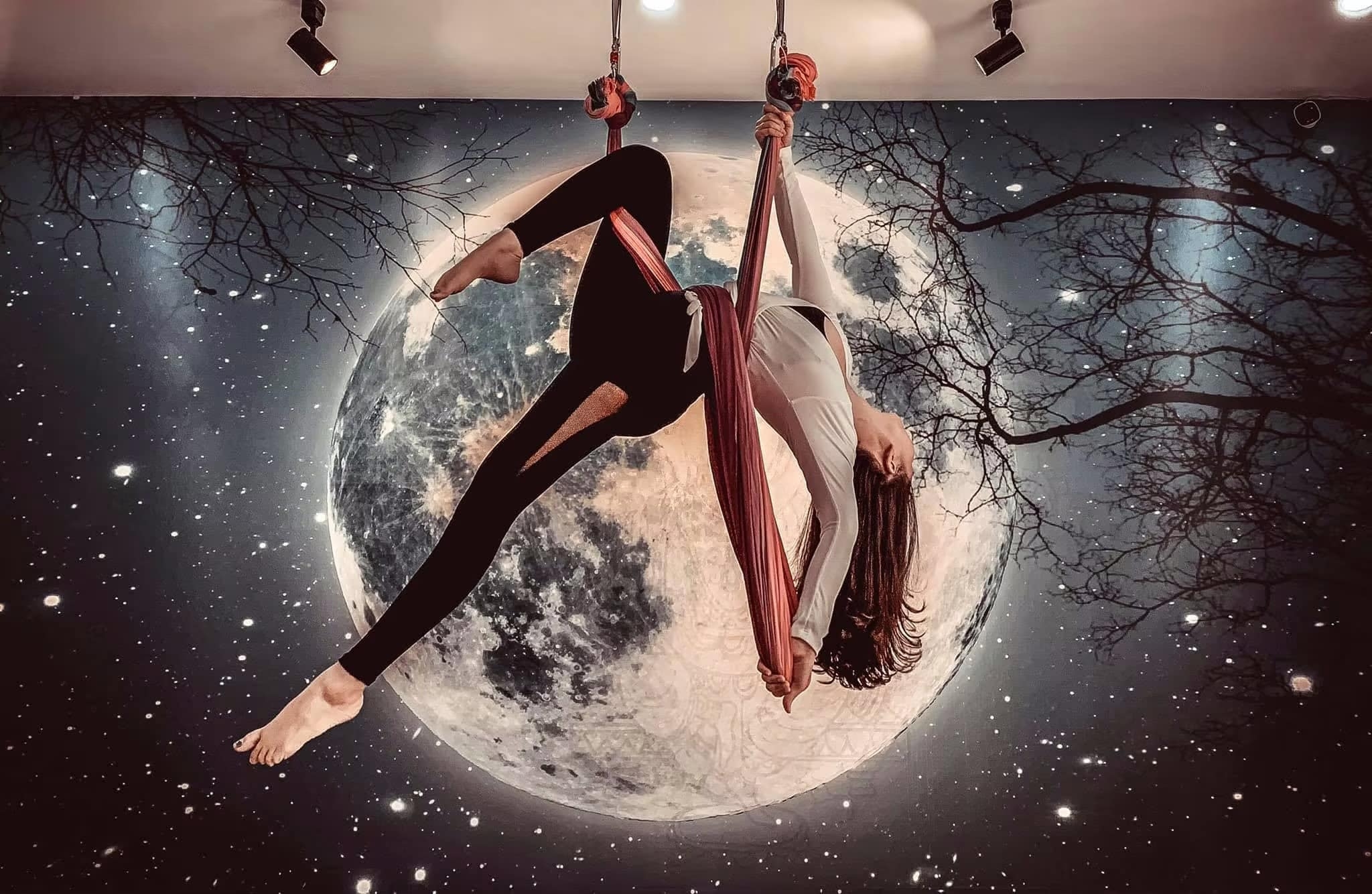 Nhà đẹp Lào Cai thiết kế thi công tranh dán tường 3D tại Shaly Yoga Lào Cai