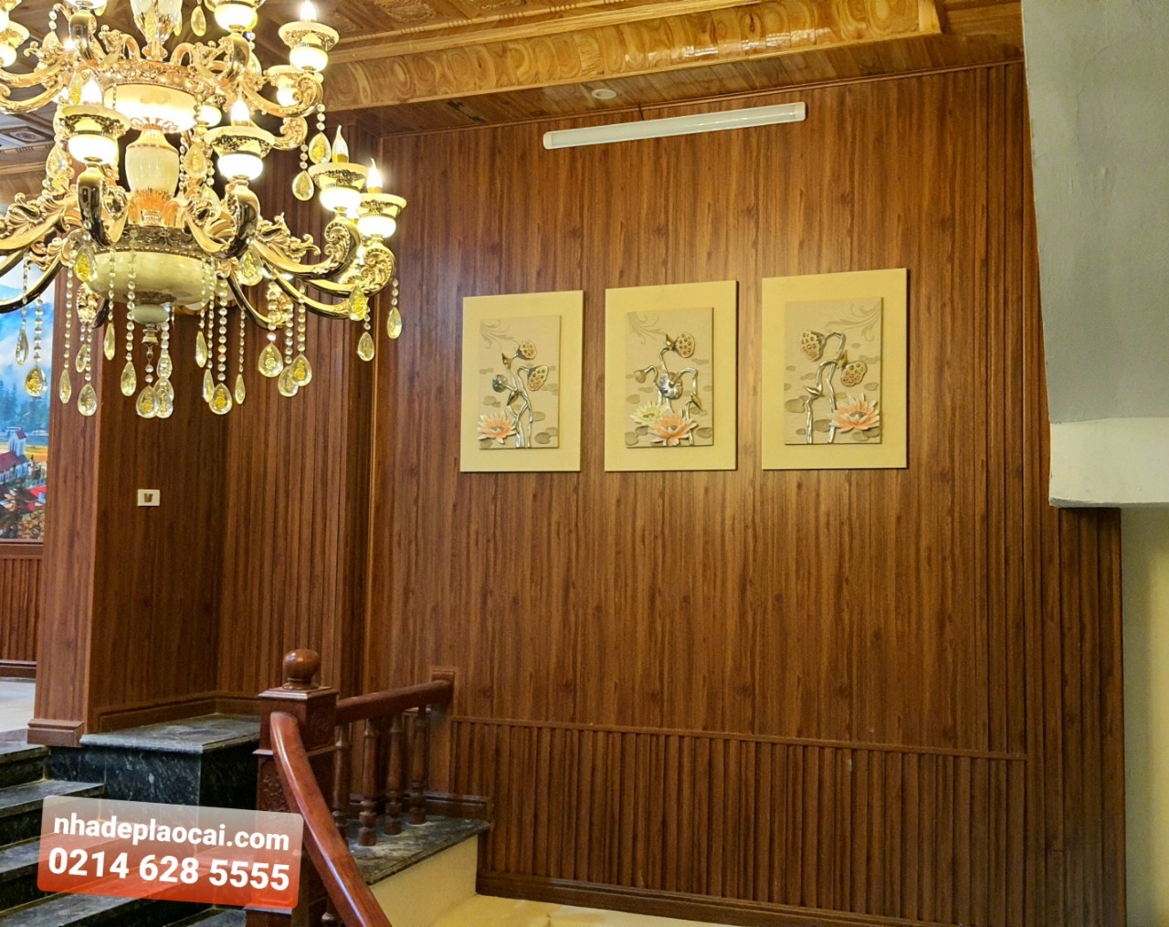 thiết kế thi công tấm nhựa ốp tường tại Mây Hồ 2 Sapa Hotel