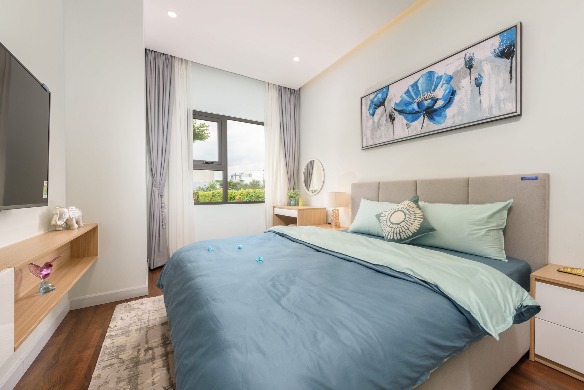 Thi công Nội thất căn hộ chung cư Tecco Lào Cai thiết kế phòng ngủ tạo không gian mở