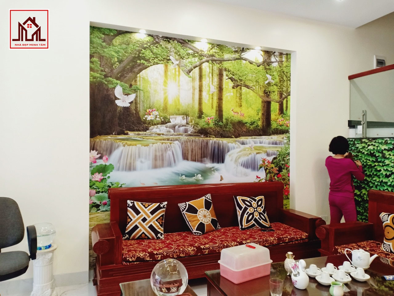 Thi công tranh dán tường 3d tại Lào Cai