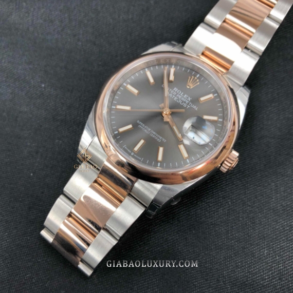 Đồng Hồ Rolex Datejust 36 126201-0014 Mặt Số Xám Cọc Số Dạ Quang