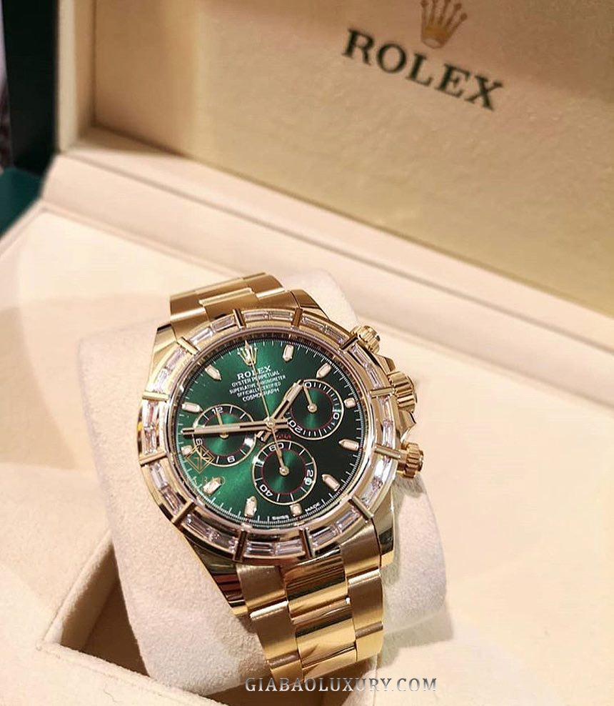 Đồng Hồ Rolex Cosmograph Daytona 116568BR Mặt Số Xanh