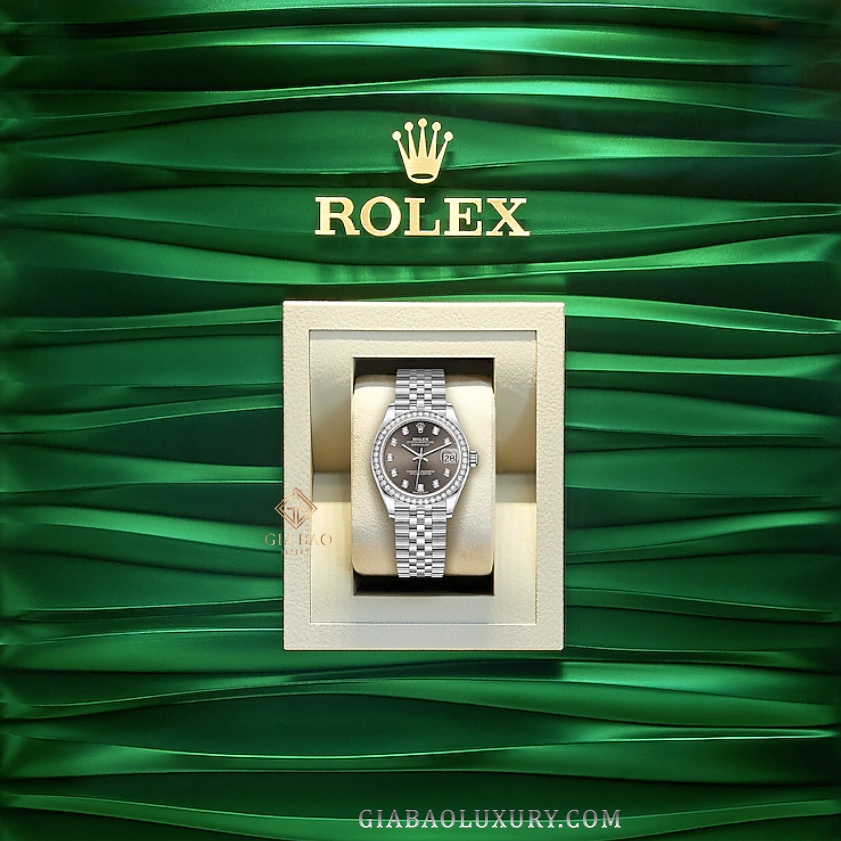 Đồng Hồ Rolex Datejust 31 278384RBR Mặt Số Xám Cọc Số Kim Cương