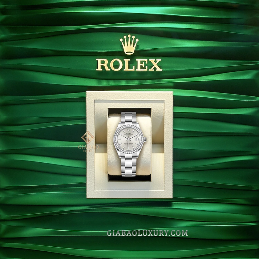 Đồng Hồ Rolex Datejust 31 278384RBR Mặt Số Bạc Cọc Số Dạ Quang Dây Đeo Oyster
