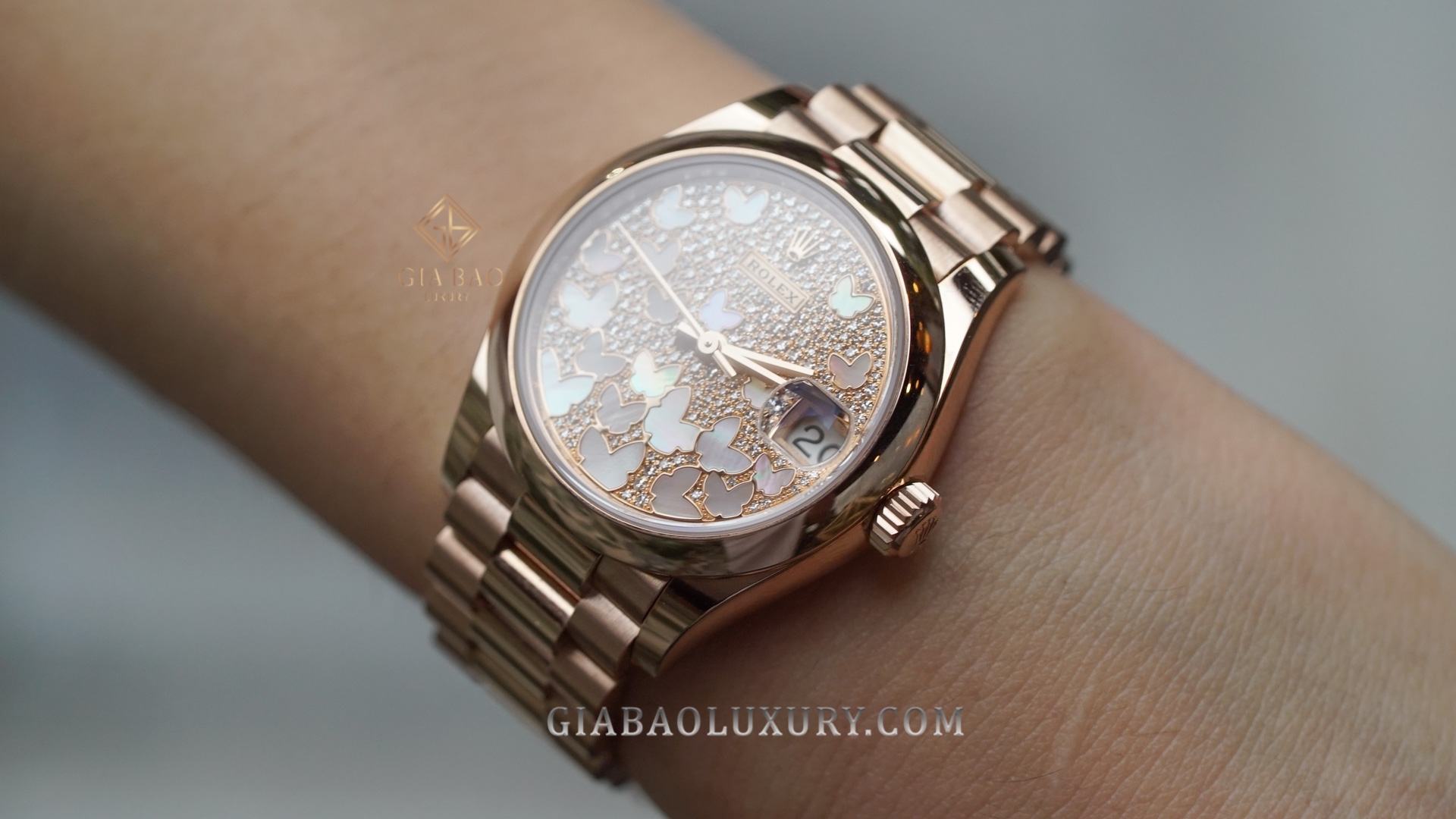 Đồng Hồ Rolex Datejust 31 278245 Mặt Số Vỏ Trai Họa Tiết Butterfly