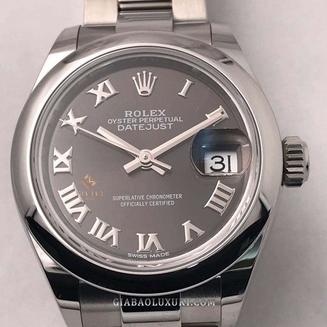 Đồng Hồ Rolex Lady-Datejust 28 279160 Mặt Số Xám Cọc Số La Mã Dây Đeo Oyster