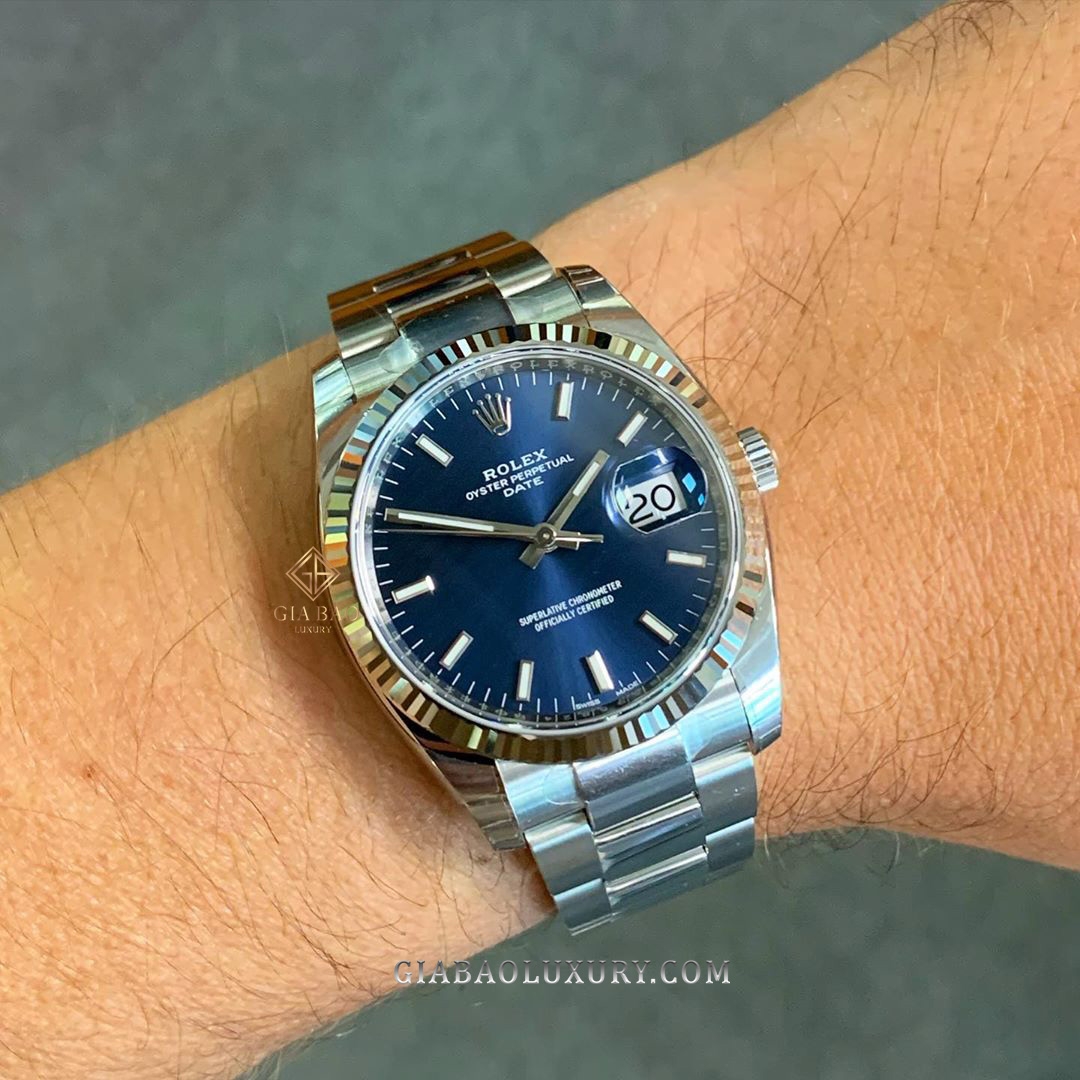 Đồng Hồ Rolex Datejust 34 115234 Mặt Số Xanh