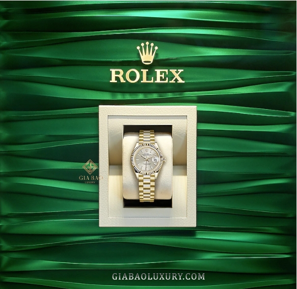 Đồng Hồ Rolex Lady-Datejust 279178 Mặt Số Bạc Cọc Dạ Quang Dây Đeo President