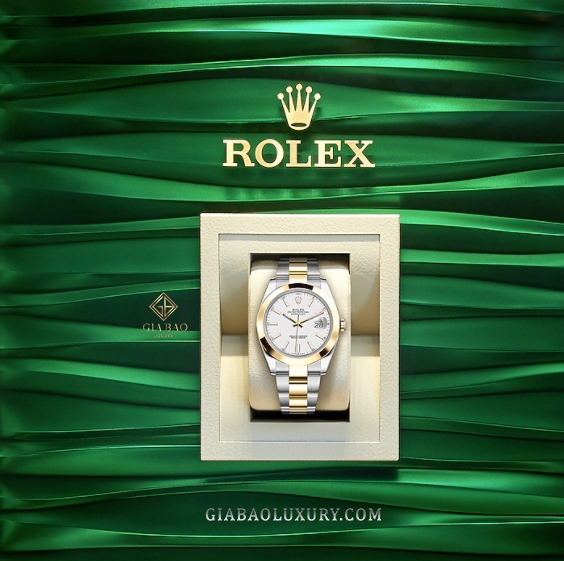 Đồng Hồ Rolex Datejust 41 126303 Mặt Số Trắng Cọc Số Dạ Quang Dây Đeo Oyster