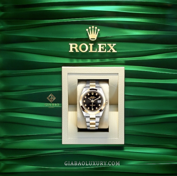 Đồng Hồ Rolex Datejust 41 126303 Mặt Số Đen Nạm Kim Cương Dây Đeo Oyster