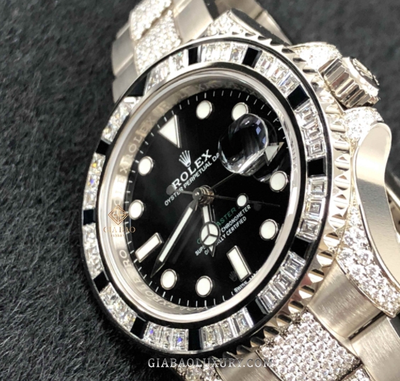 Đồng Hồ Rolex GMT-Master II 116759SANR Mặt Số Đen Dây Đeo Đính Kim Cương