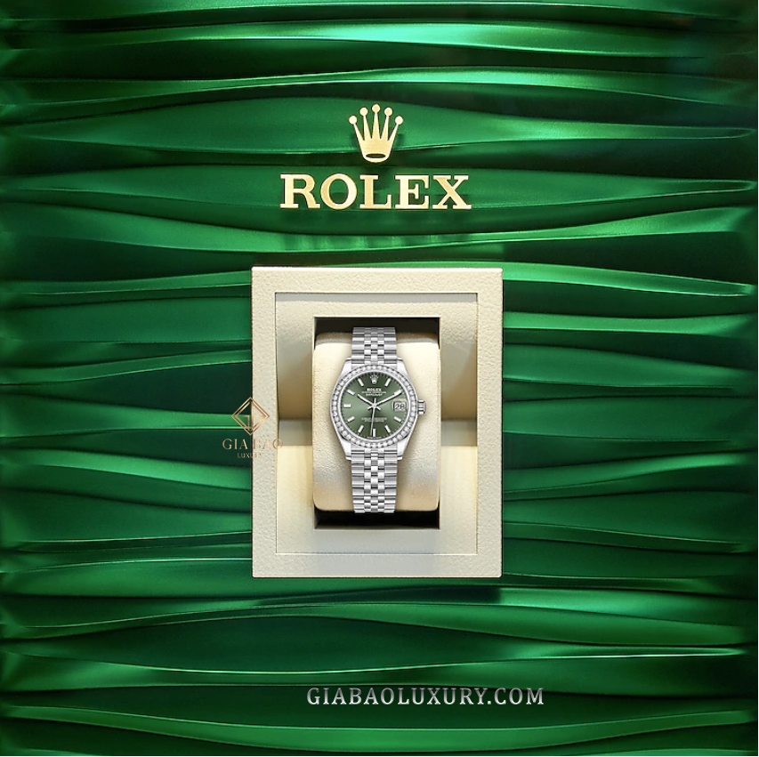 Đồng Hồ Rolex Datejust 31 278384RBR Mặt Số Xanh Oliu Cọc Dạ Quang