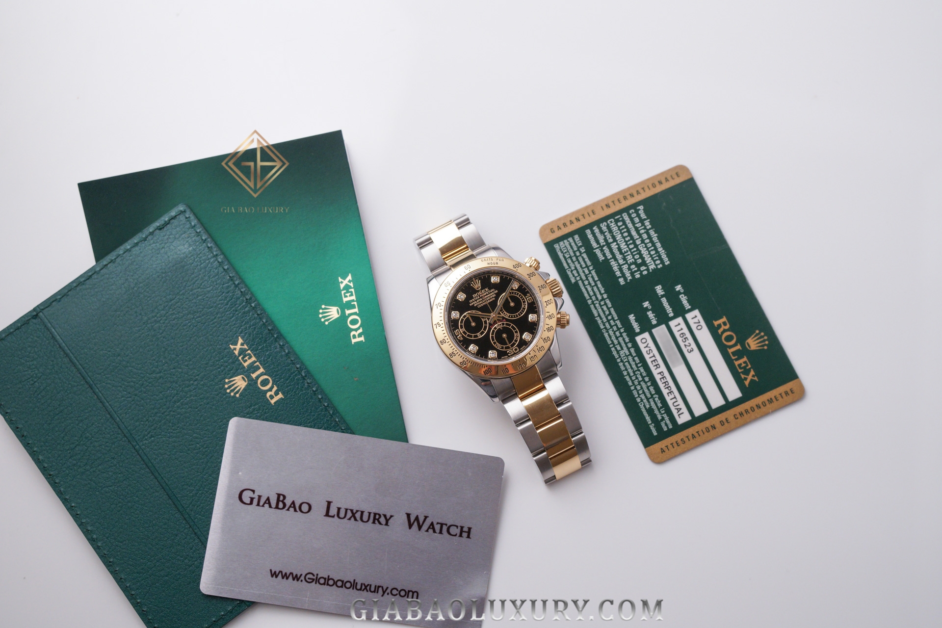 Đồng hồ Rolex Cosmograph Daytona 116523 Mặt số Đen