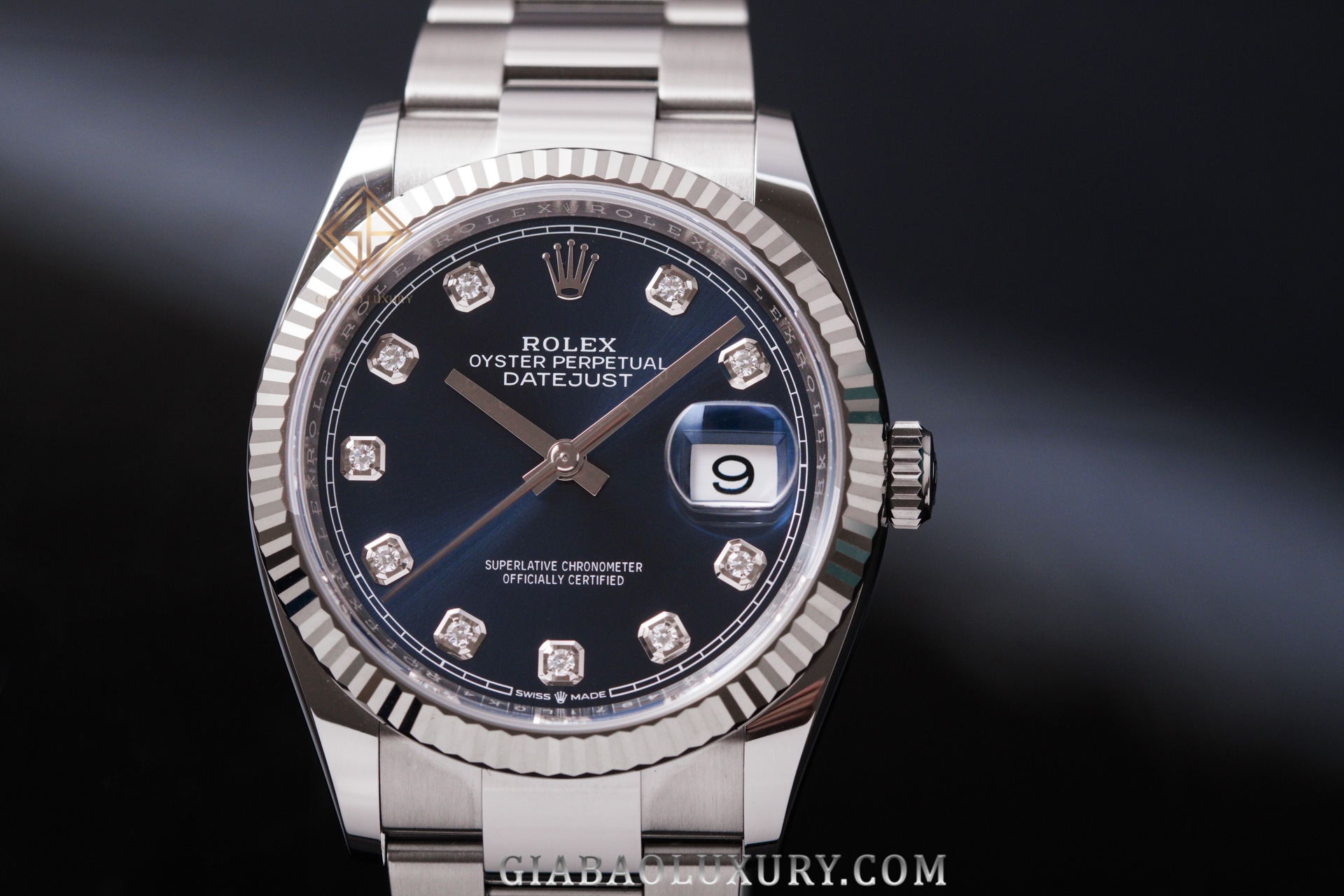 Đồng Hồ Rolex Datejust 36 126234 Mặt Số Xanh Nạm Kim Cương Dây Đeo Oyster