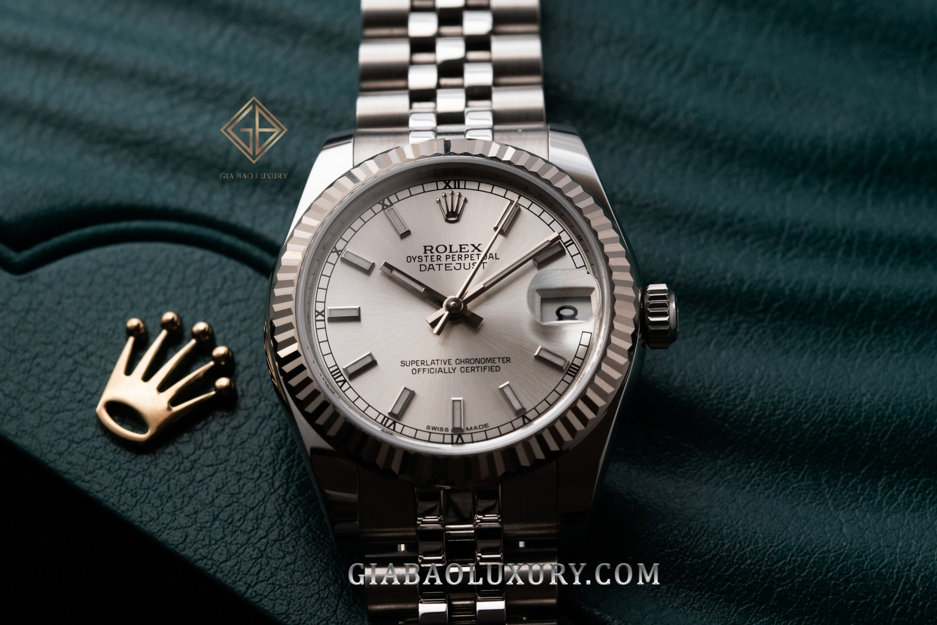 Đồng Hồ Rolex Datejust 31 178274 Mặt Số Bạc Cọc Số Dạ Quang
