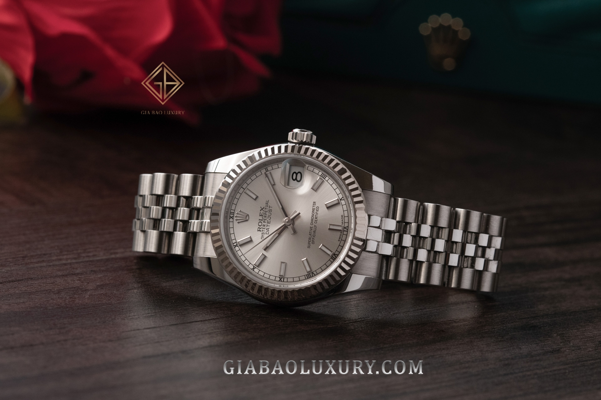 Đồng Hồ Rolex Datejust 31 178274 Mặt Số Bạc Cọc Số Dạ Quang