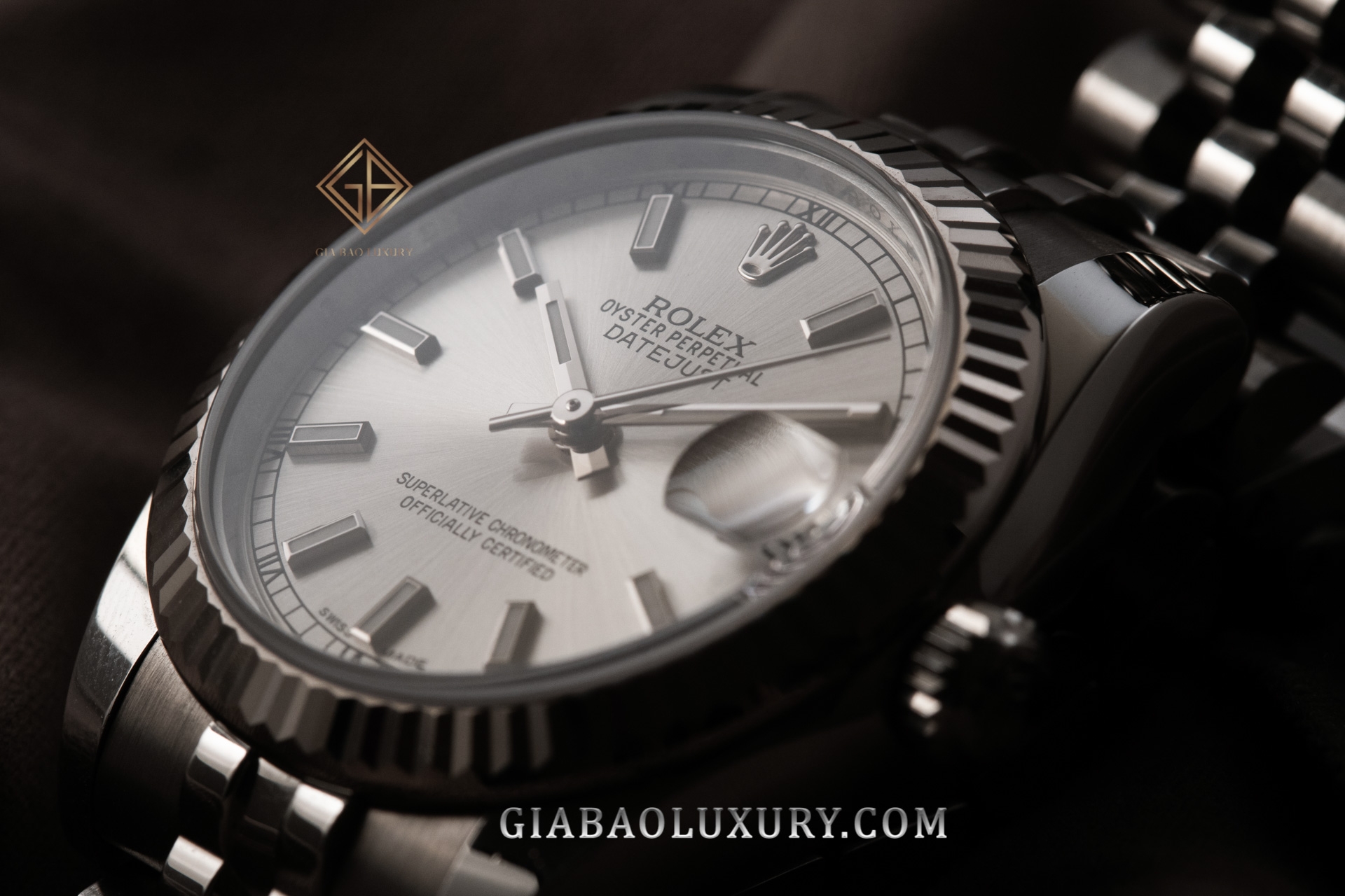 Đồng Hồ Rolex Datejust 31 178274 Mặt Số Bạc Cọc Số Dạ Quang