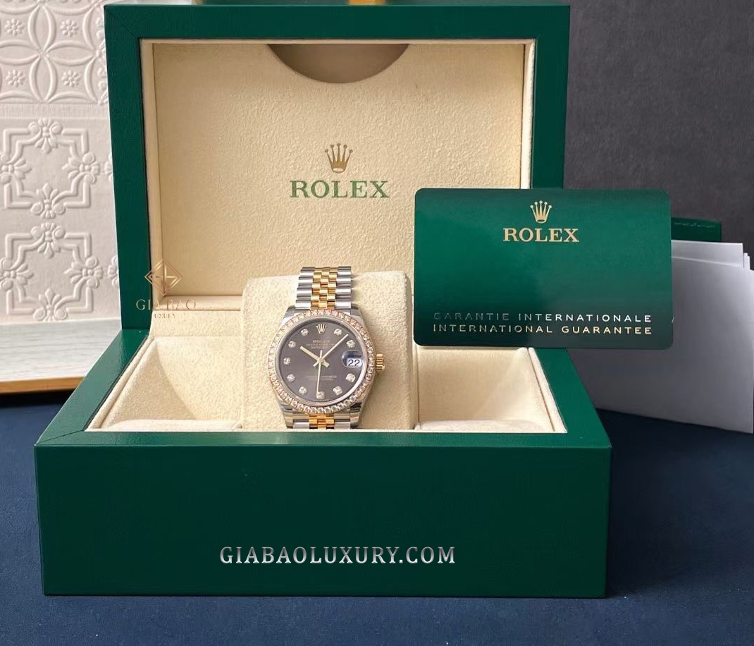 Đồng Hồ Rolex Datejust 31 278383RBR Mặt Số Xám Nạm Kim Cương