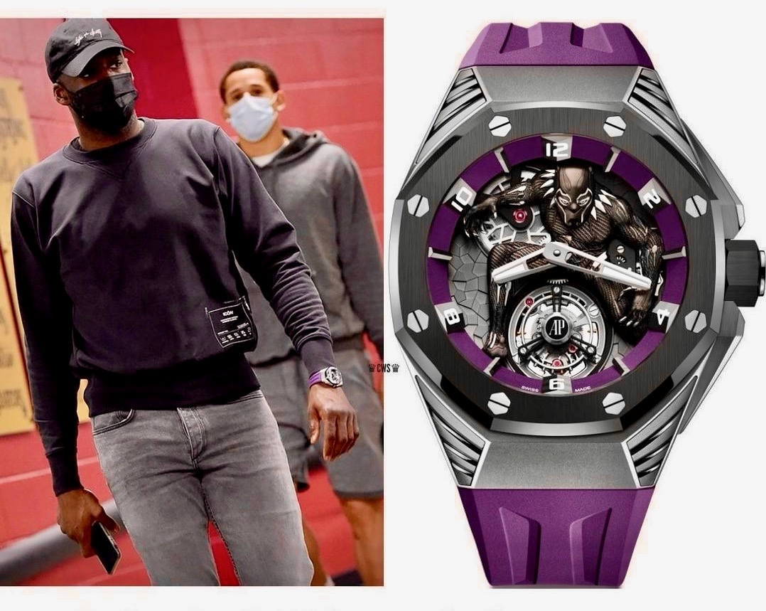 Draymond Green đeo trên cổ tay chiếc Royal Oak Concept Black Panther Flying Tourbillon