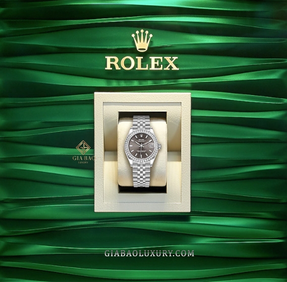 Đồng Hồ Rolex Datejust 31 278384RBR Mặt Số Xám Cọc Số Dạ Quang
