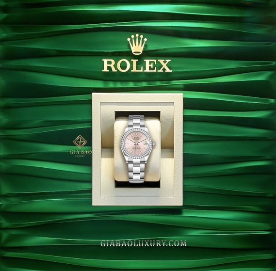 Đồng Hồ Rolex Datejust 31 278384RBR Mặt Số Hồng Cọc Số Dạ Quang Dây Đeo Oyster