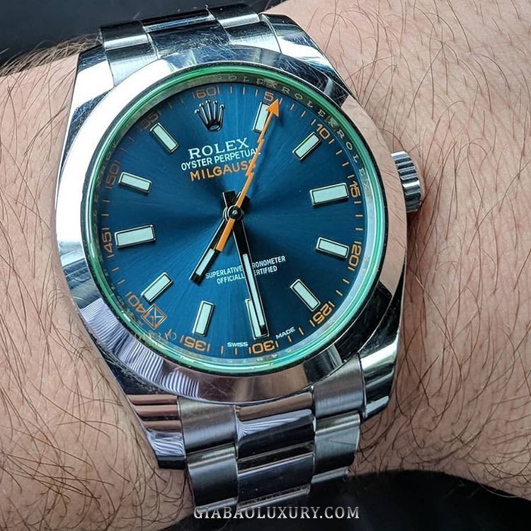Đồng Hồ Rolex Milgauss 116400GV Mặt Số Xanh