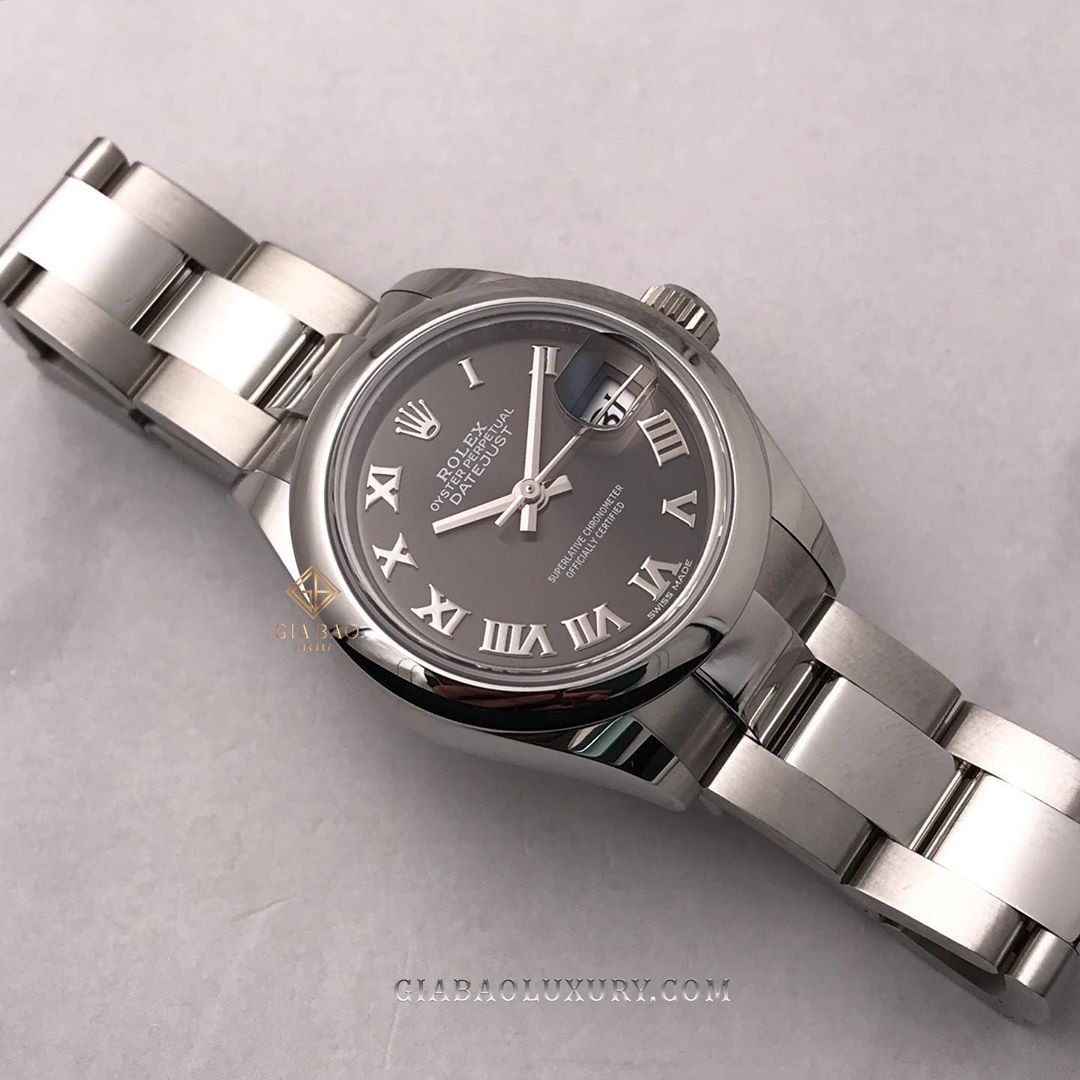 Đồng Hồ Rolex Lady-Datejust 28 279160 Mặt Số Xám Cọc Số La Mã Dây Đeo Oyster