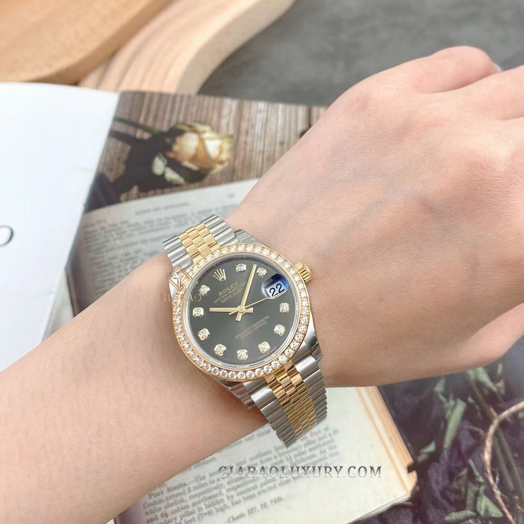Đồng Hồ Rolex Datejust 31 278383RBR Mặt Số Xám Nạm Kim Cương