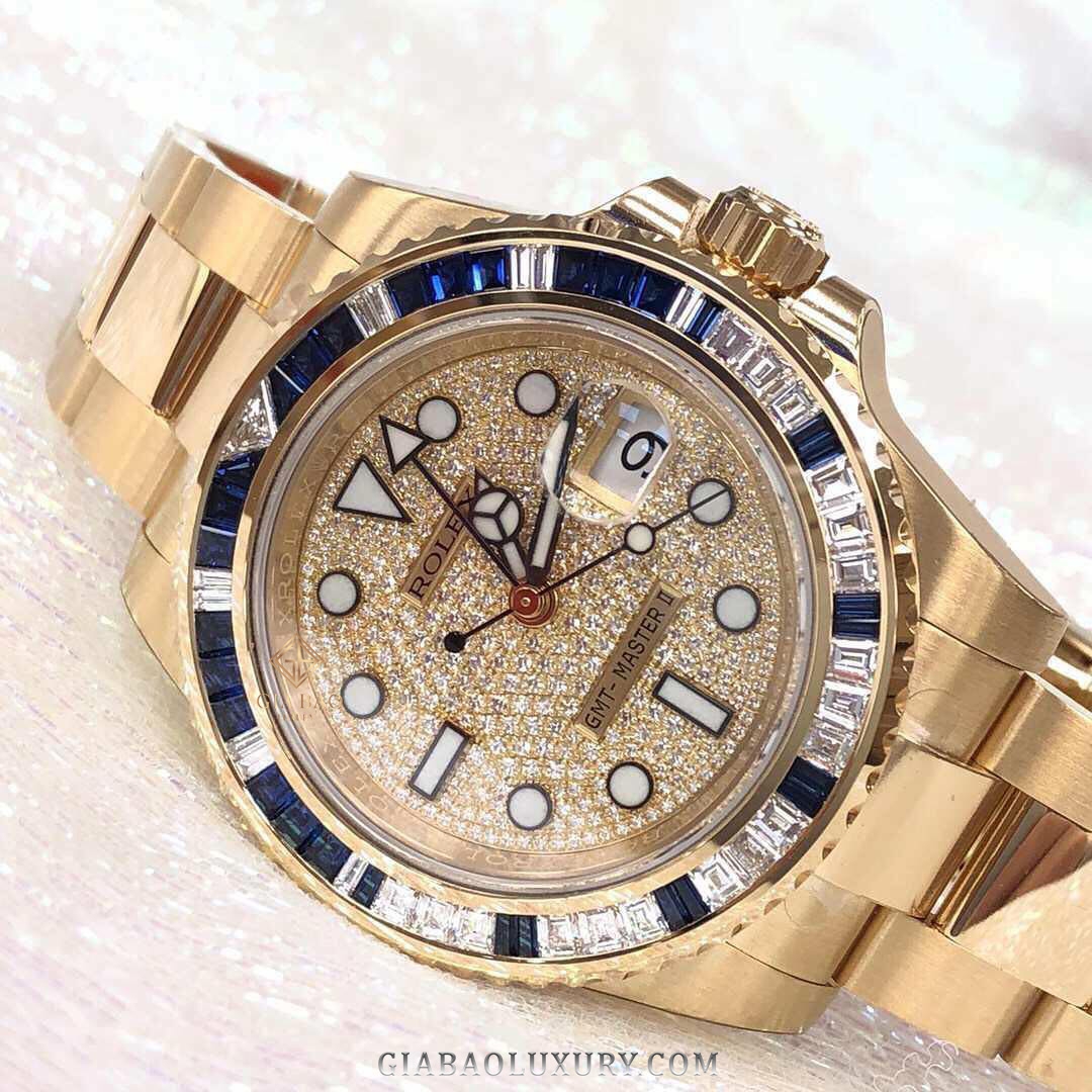 Đồng Hồ Rolex GMT-Master II 116748SA Mặt Số Đính Kim Cương