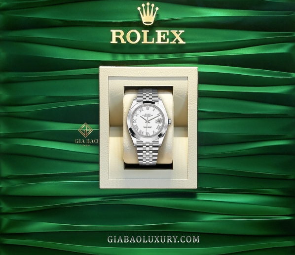 Đồng Hồ Rolex Datejust 41 126300 Mặt Số Trắng Cọc Số La Mã