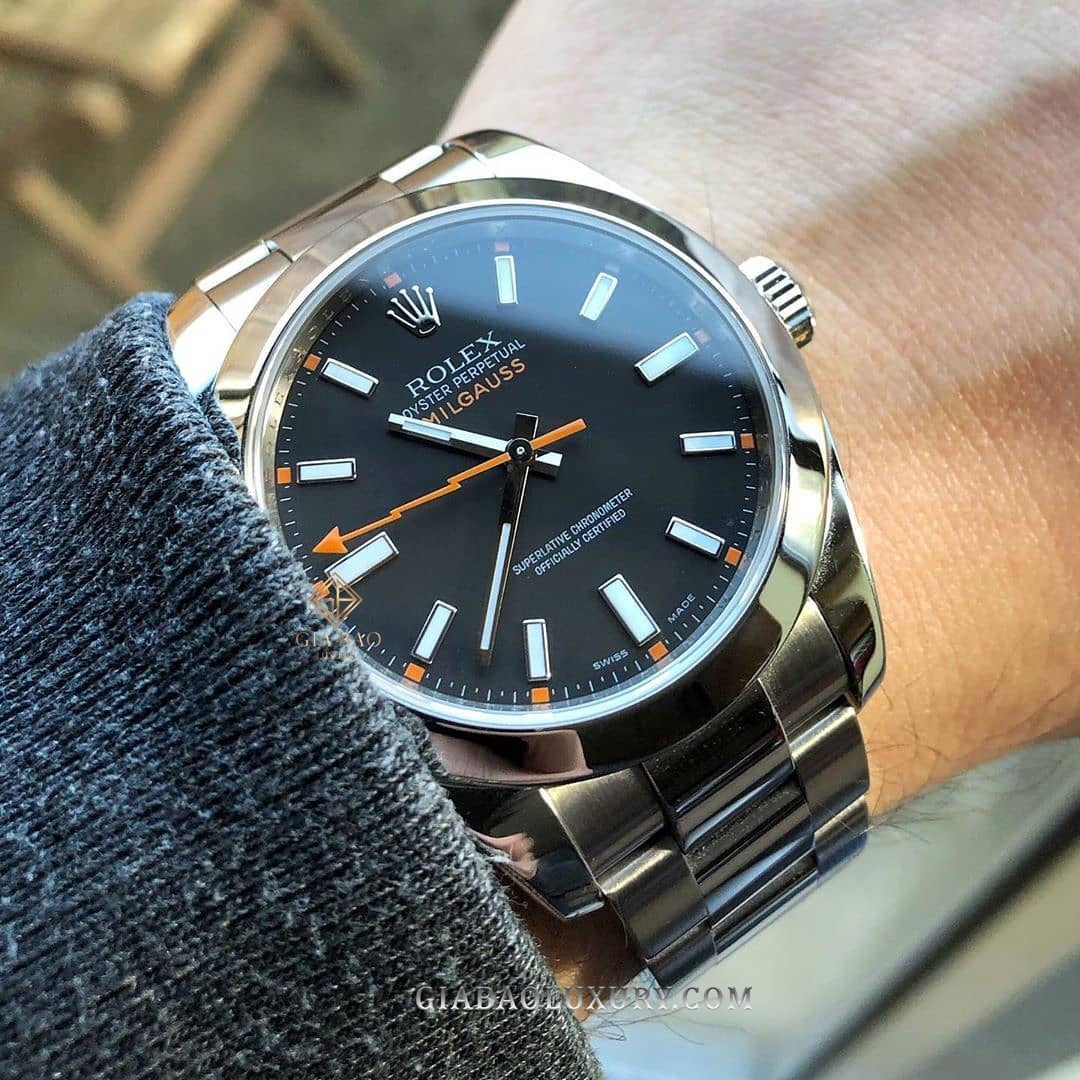Đồng Hồ Rolex Milgauss 116400GV Mặt Số Đen