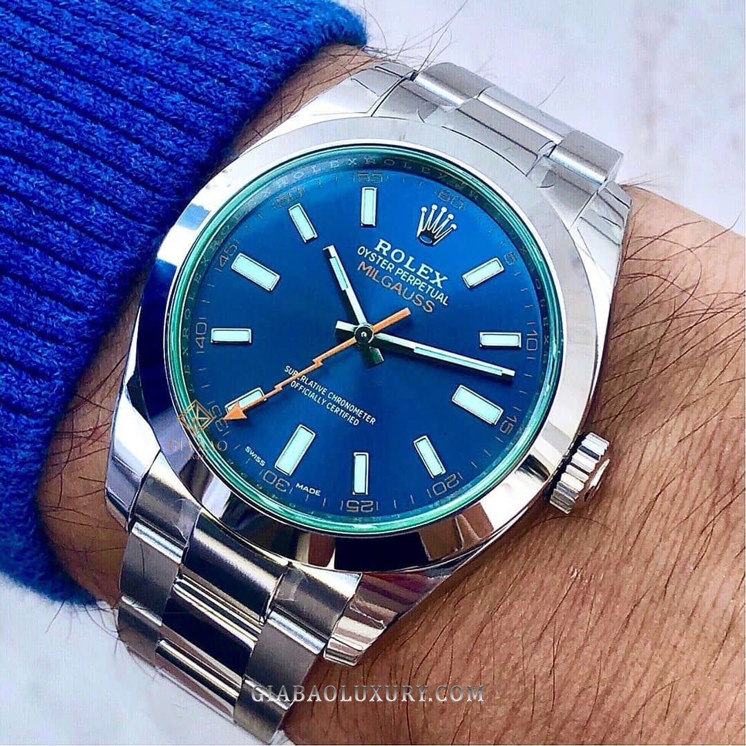 Đồng Hồ Rolex Milgauss 116400GV Mặt Số Xanh
