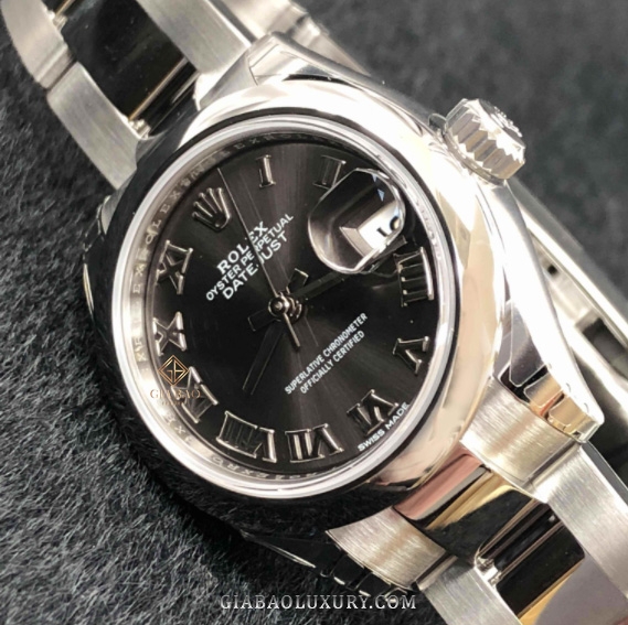 Đồng Hồ Rolex Lady-Datejust 28 279160 Mặt Số Xám Cọc Số La Mã Dây Đeo Oyster