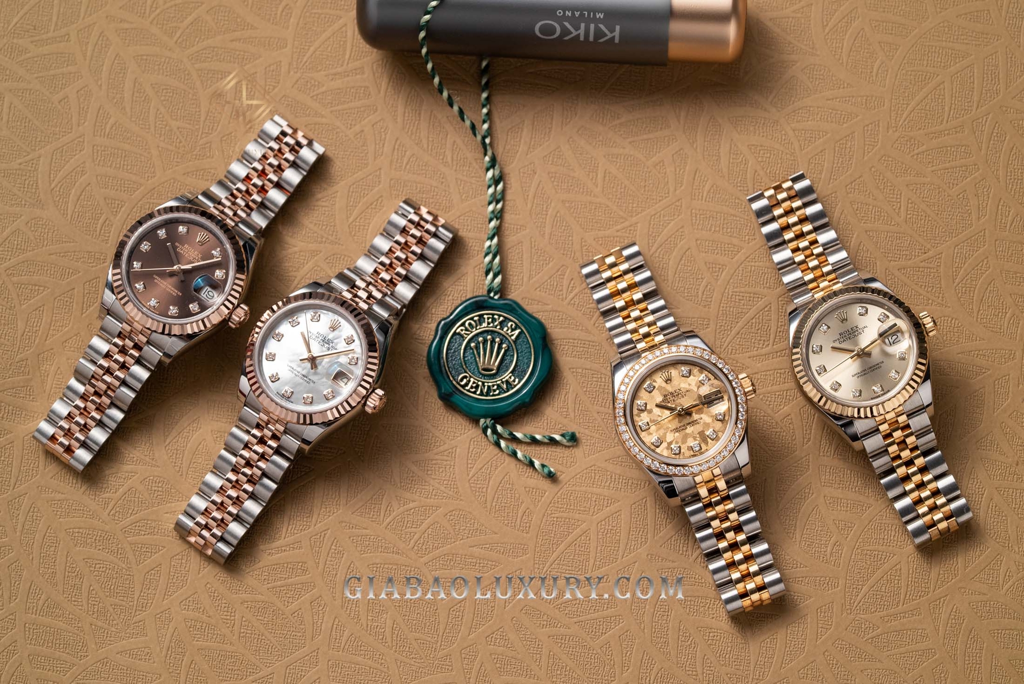 Đồng Hồ Rolex Lady-Datejust 26 179383 Mặt Số Họa Tiết Vân Đá Hoa Vàng Nạm Kim Cương