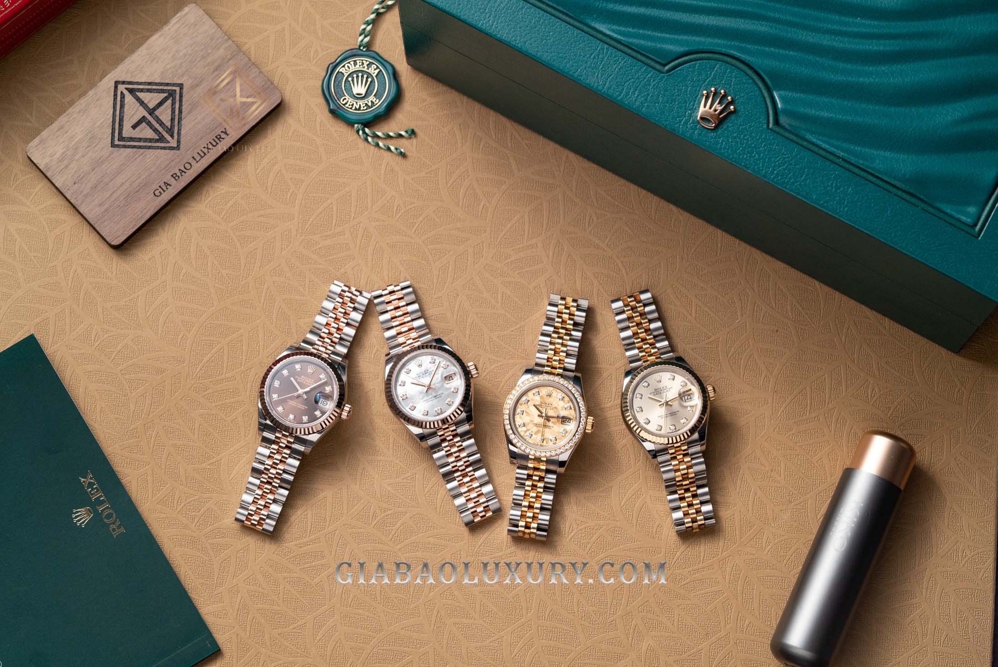 Đồng Hồ Rolex Lady-Datejust 26 179383 Mặt Số Họa Tiết Vân Đá Hoa Vàng Nạm Kim Cương