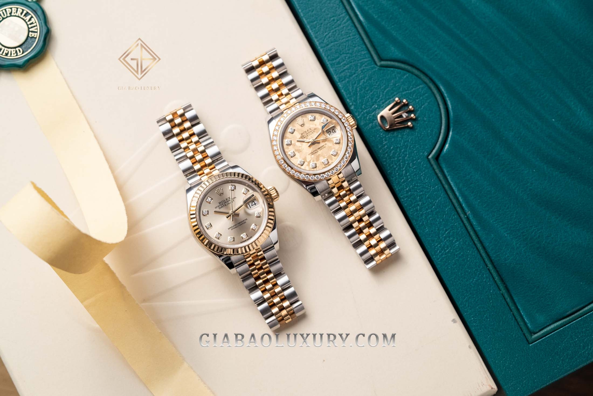 Đồng Hồ Rolex Lady-Datejust 26 179383 Mặt Số Họa Tiết Vân Đá Hoa Vàng Nạm Kim Cương