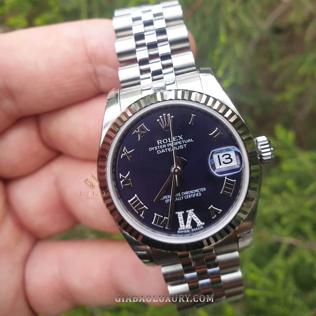 Đồng Hồ Rolex Datejust 31 178274 Mặt Số Purple Cọc Số La Mã