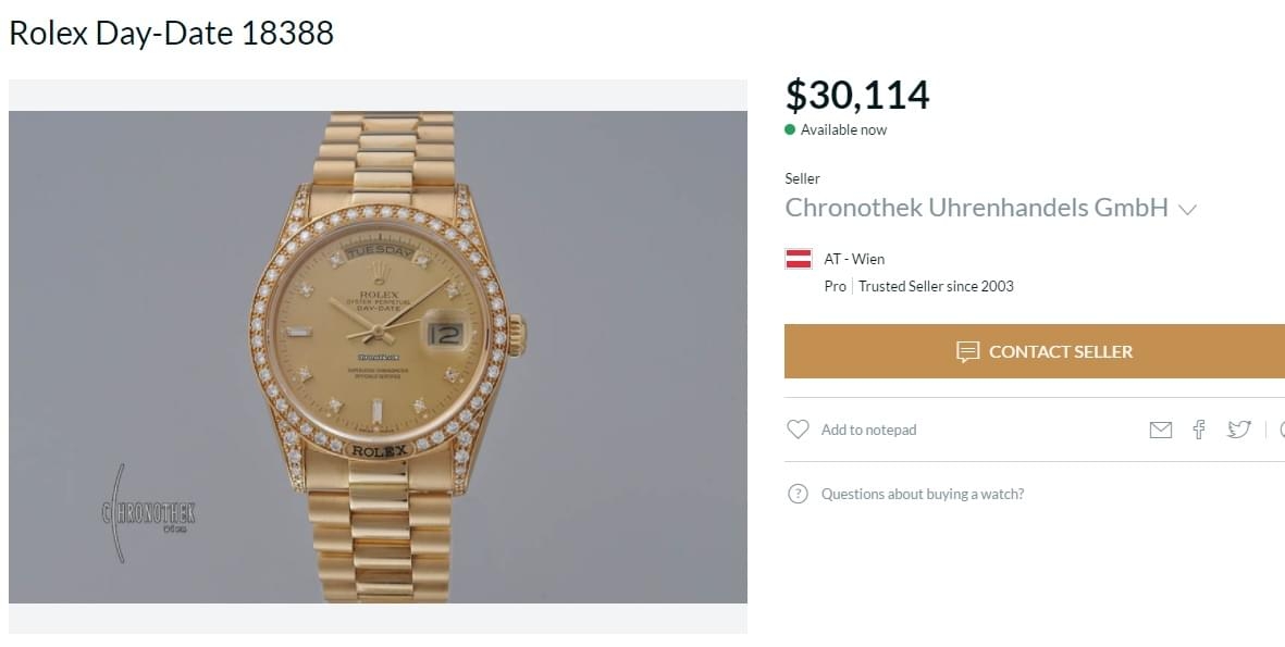 đồng hồ rolex day-date 18388