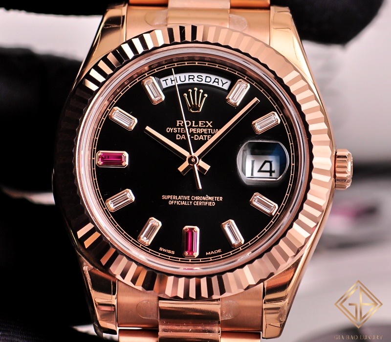 Đồng Hồ Rolex Day-Date II 218235 Mặt Số Đen